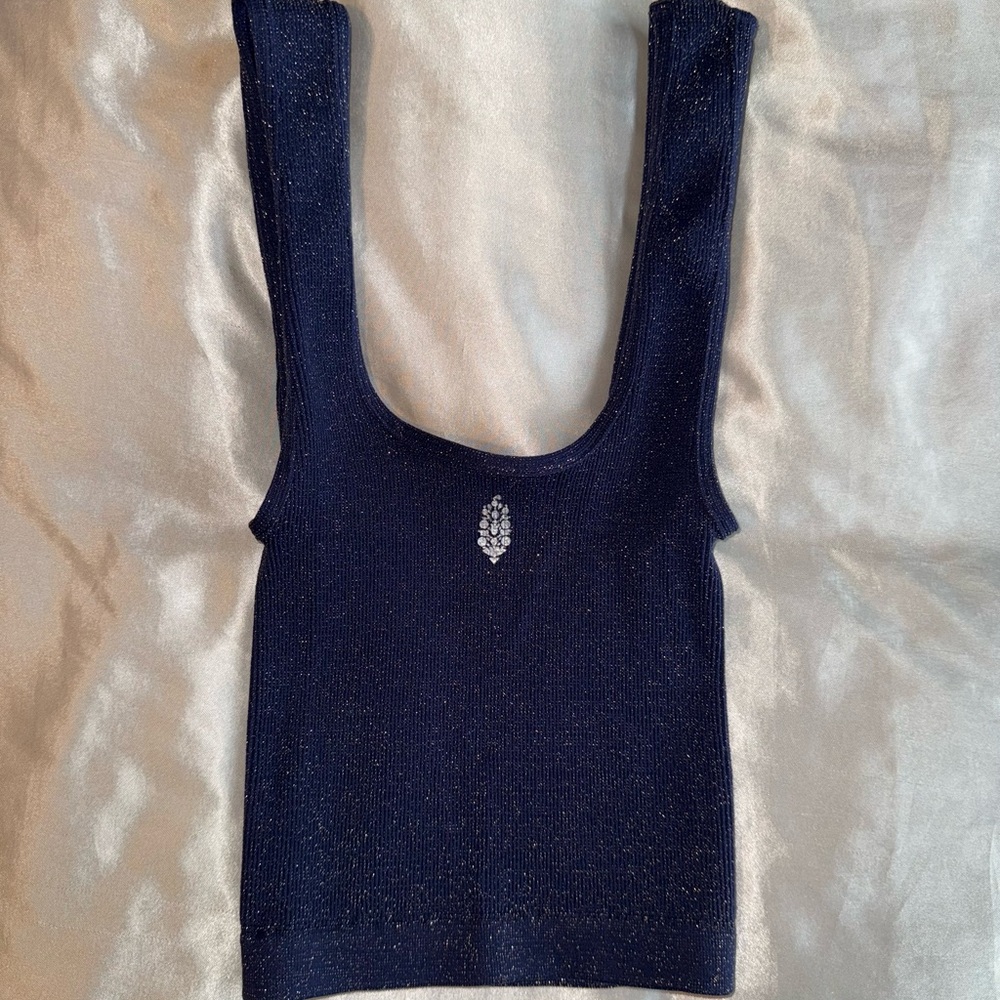 Free People Movement Tank Top- Blue/Gold